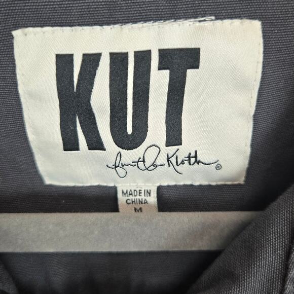 Kut from the Kloth M Dark Gray Barn Chore Coat Cotton Jacket Utility Indie Moto - Picture 3 of 11